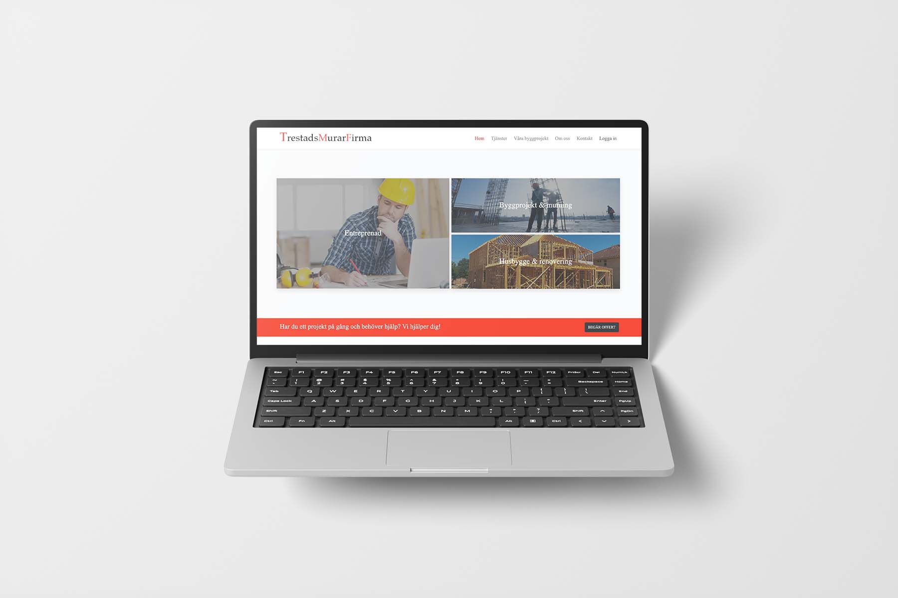 Webbsystem för Trestad Murarfirma