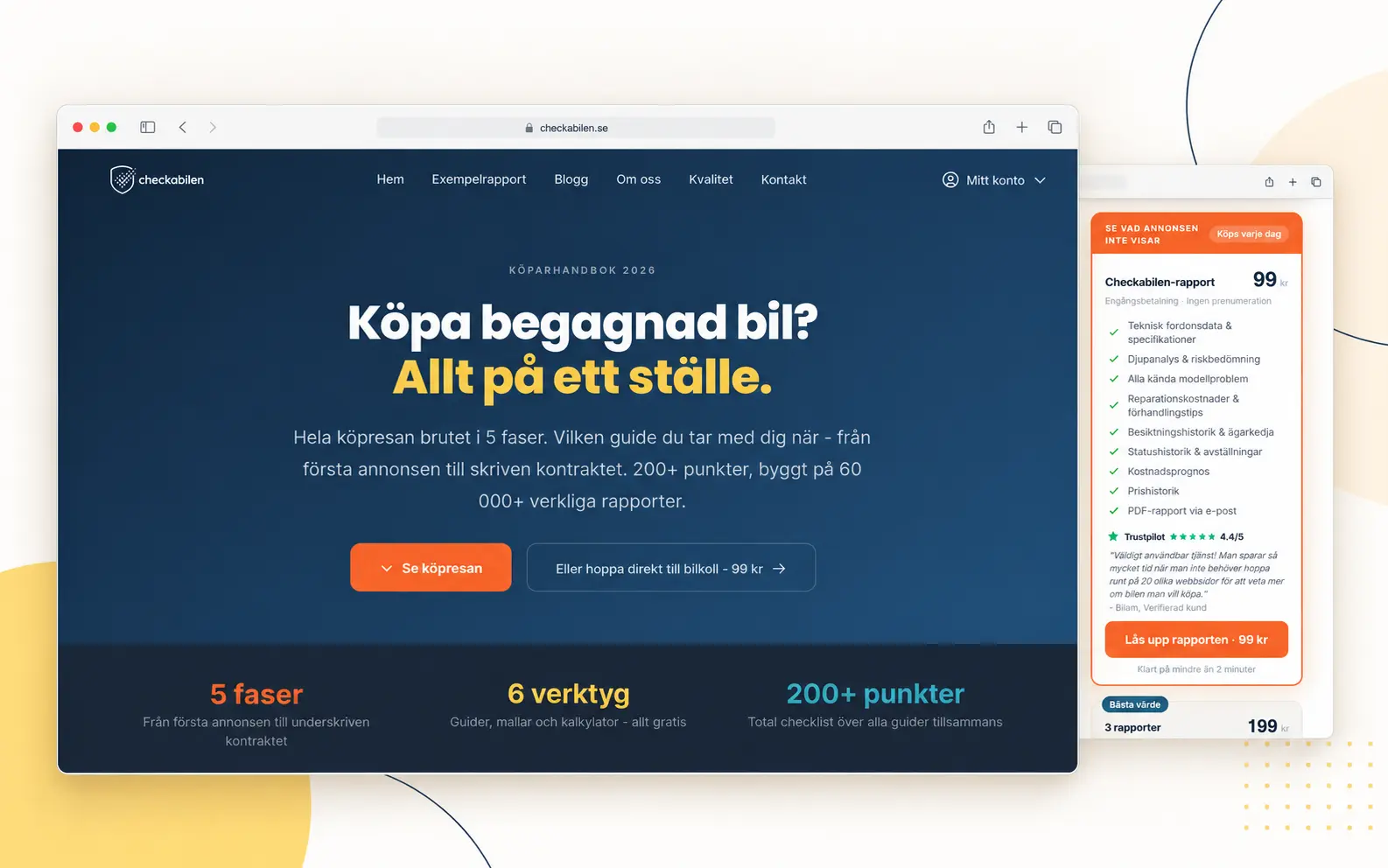 Vy från Checkabilen – dataplattform för tryggare bilköp