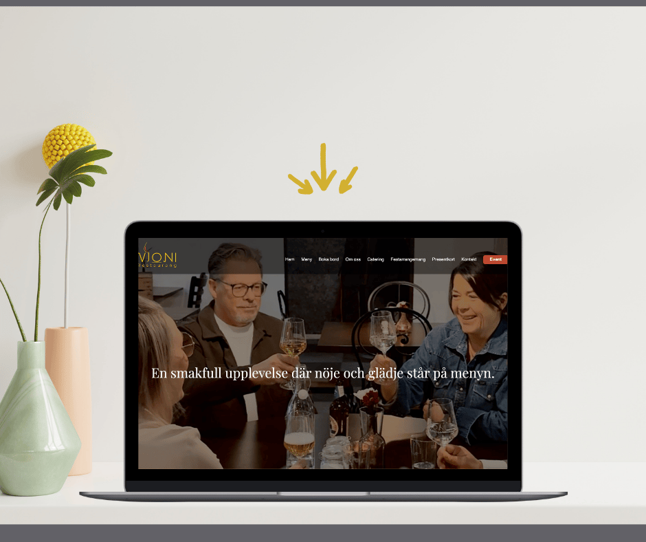 Webbsida för Restaurang Vioni