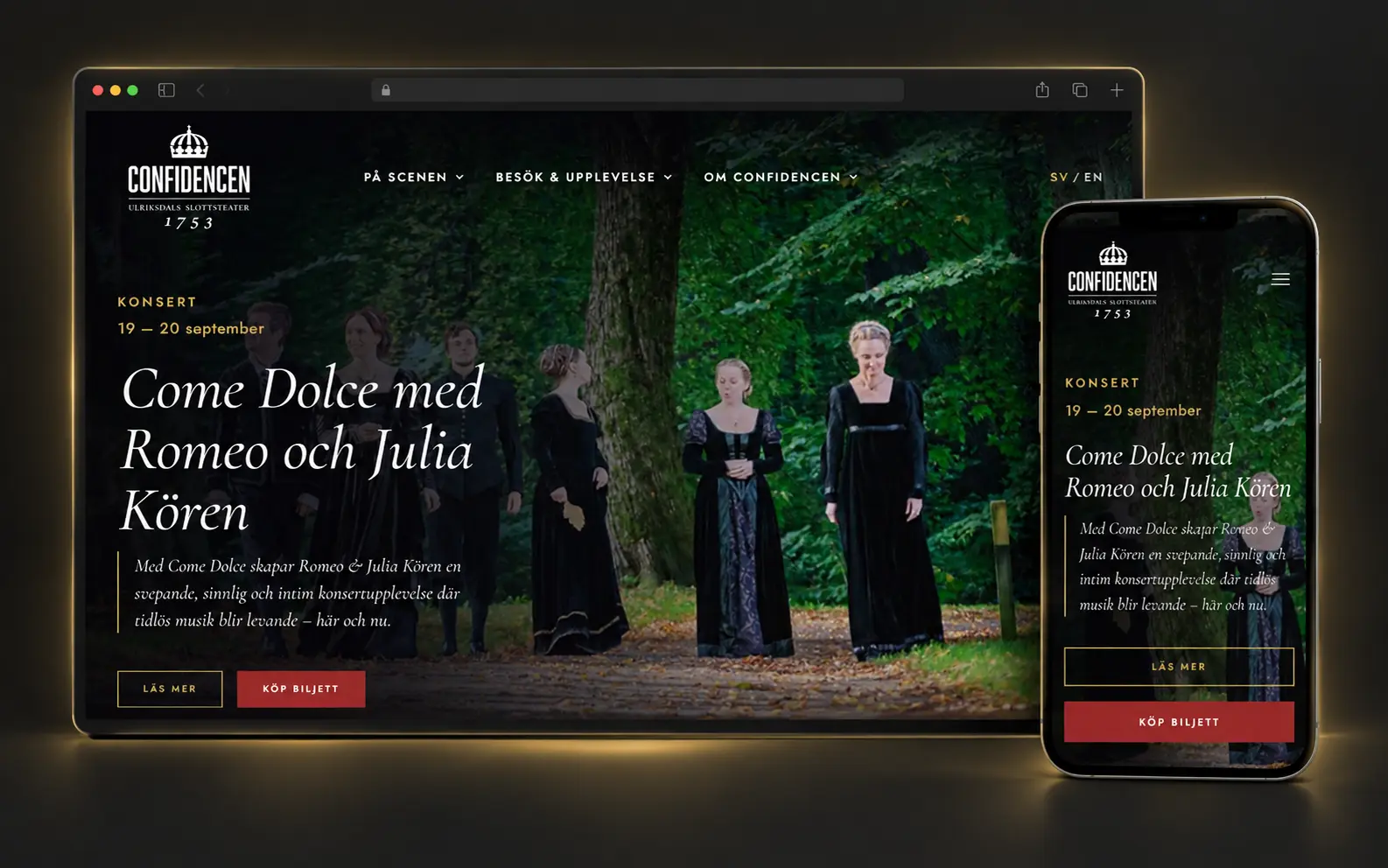 Confidencen – modern webbplats och smartare eventhantering för Confidencen – Ulriksdals Slottsteater
