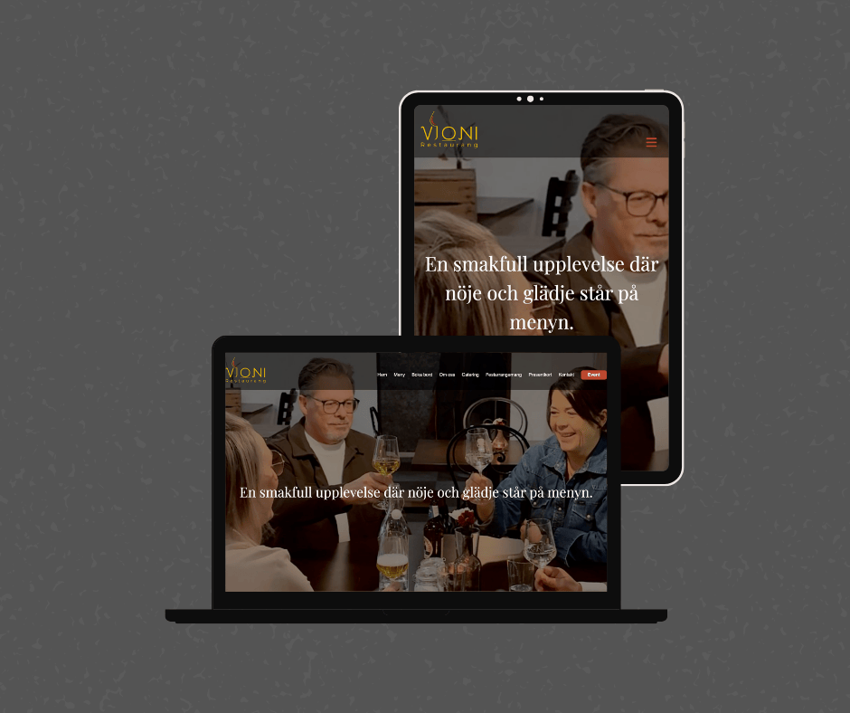 Webbsida för Restaurang Vioni