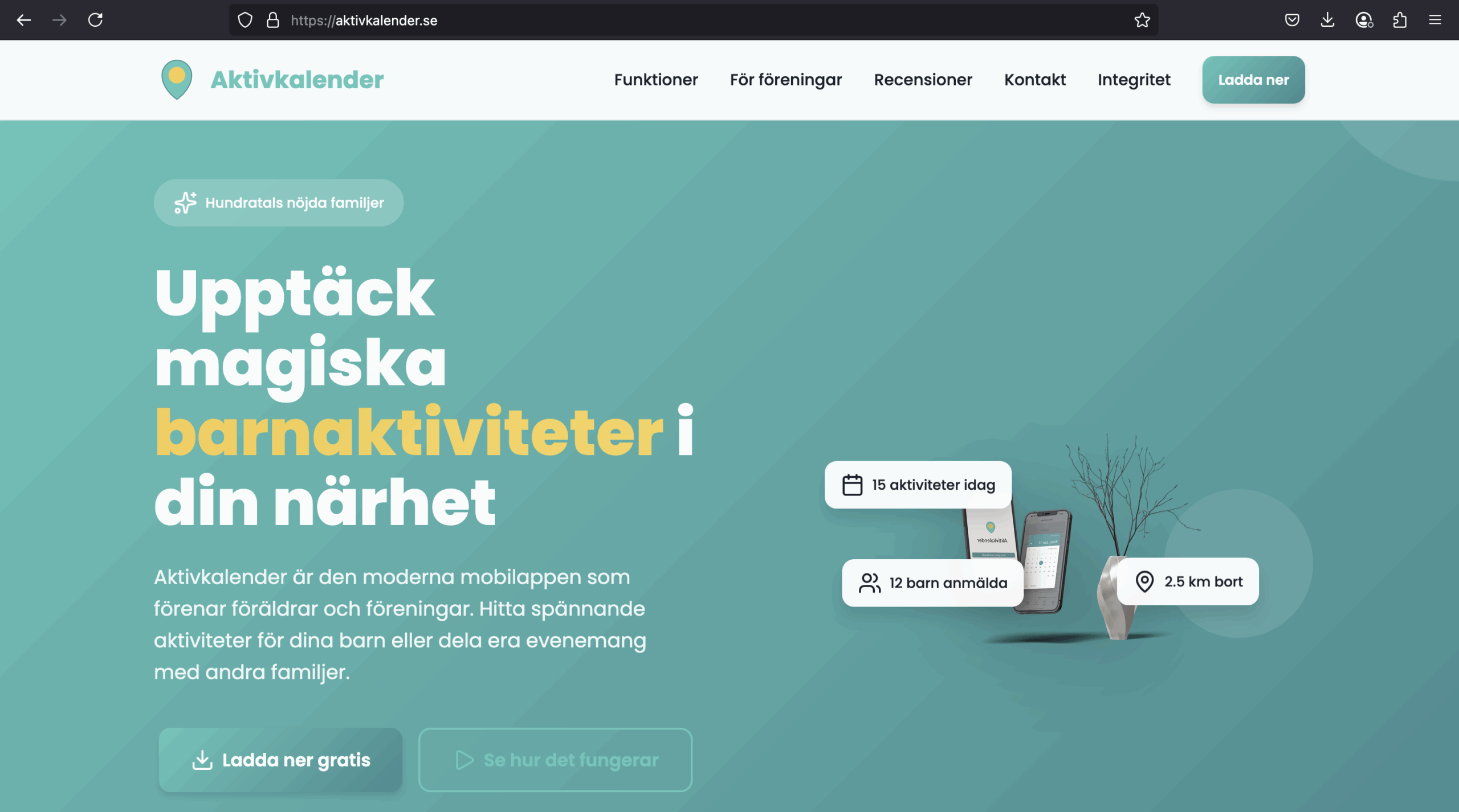 Webbsidan för Aktivkalender är online